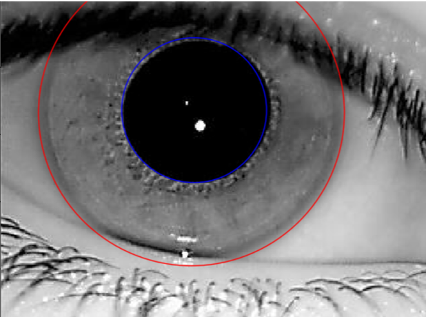 Iris recognition System in python, implemented segmentation, localization, unwrapping, and encoding.